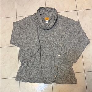 Ruby Rd. Heather Gray Cowl Neck Sweater